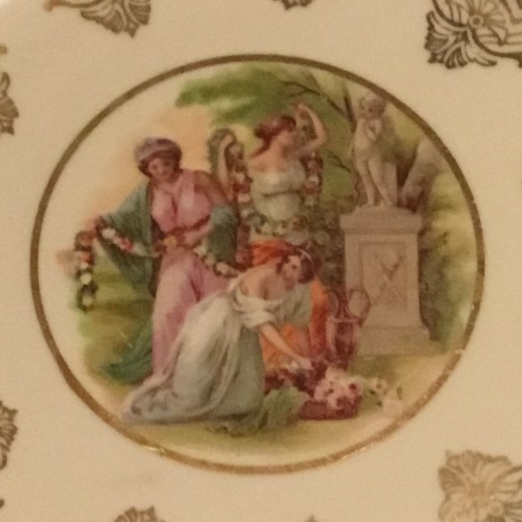 Very lovely & antique Edgewood China 22 karat gold decorative plate - Picture 4 of 8